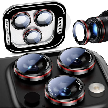 9D HD Metal Ring Camera Protector for IPhone 17 Pro Max Air 16 15 Plus Clear Scratch Proof Full Cover Lens Glass Tempered Film