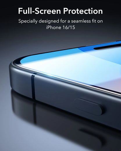 ESR Tempered-Glass Screen Protector iPhone 13/14/15/16/17 Pro Max HD Clear Anti-spy Screen Firm For iPhone 17Air&16/15 Plus&16e