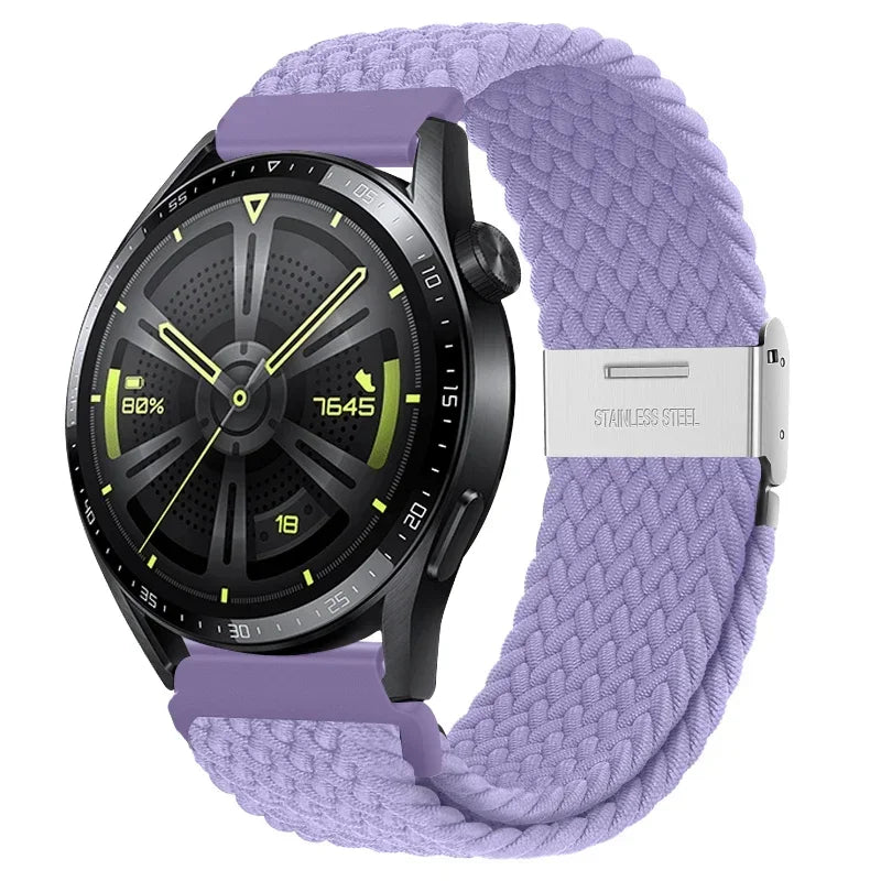 20 22mm Strap for Samsung Galaxy Watch 7 6 5 4 Band 40/44mm 5Pro Active 2 Gear S3 Braided Elastic Bracelet for Huawei GT2/3 4Pro