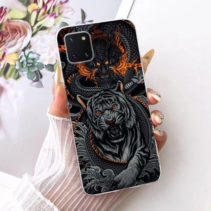 For Samsung Galaxy Note 10 Lite Case SM-N770F Luxury Flowers Painted Cover Soft Silicone Case For Samsung S10 Lite SM-G770F Bags