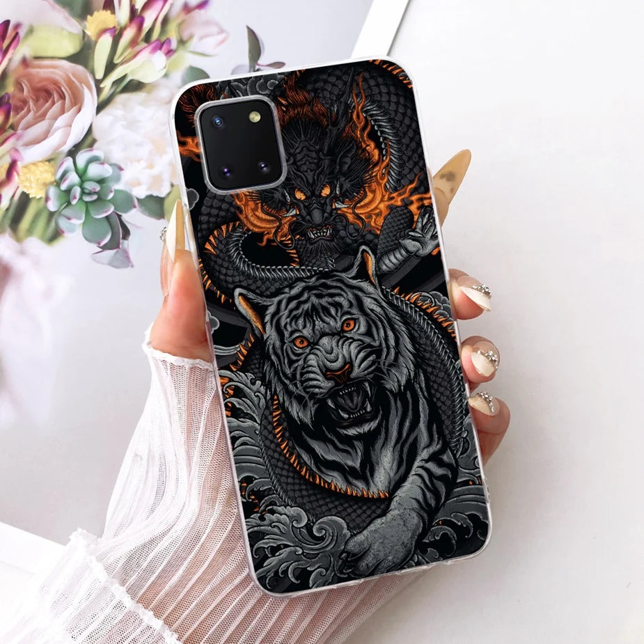For Samsung Galaxy Note 10 Lite Case SM-N770F Luxury Flowers Painted Cover Soft Silicone Case For Samsung S10 Lite SM-G770F Bags