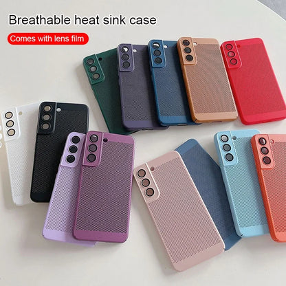 Breathable Heat Dissipation Cooling Case For Samsung Galaxy S25 S24 UItra S23 S22 S21 Plus PC Hard Back Covers