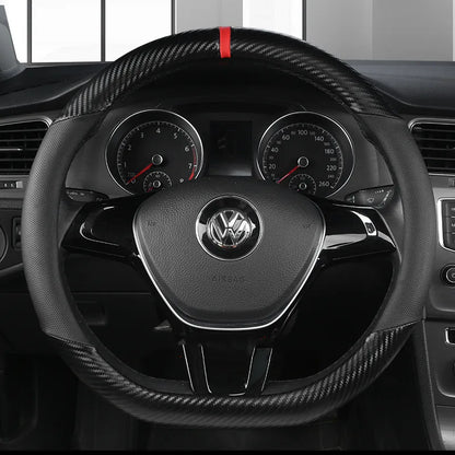 Universal D Shape Car Steering Wheel Cover Breathable Anti Slip Car Decoration Suitable 37-38cm Steering Wheel Cover Accessories