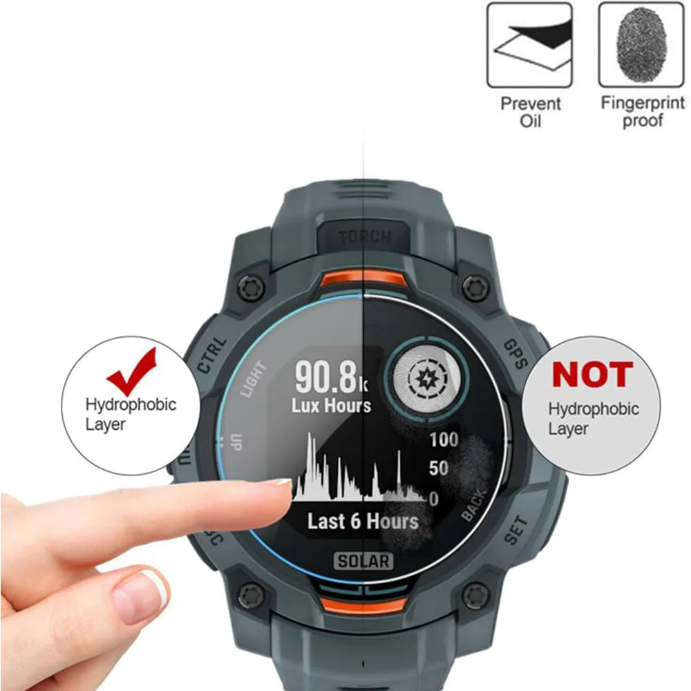 3pcs Tempered Glass For Garmin Instinct 3 AMOLED/Solar 45mm/50mm Screen HD/Scratch Resistant Protector Film Accessories