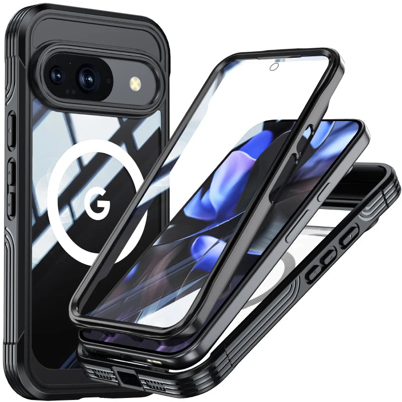 For Magsafe Magnetic Wireless Charging 360°Full Protection Armored Shockproof Phone Case For Google Pixel 10 Pro 8 9A 9 Pro XL