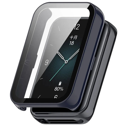 Tempered Glass + PC Case For Honor Band 9 Smart Watch All-Around Screen Protector Hard Bumper for Huawei Honor Band9 Cover