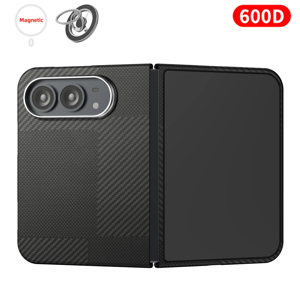 Suitable for iphone duo case,carbon fiber Kevlar aramid fiber hard shell,lightweight magnetic Slim light black cover premium