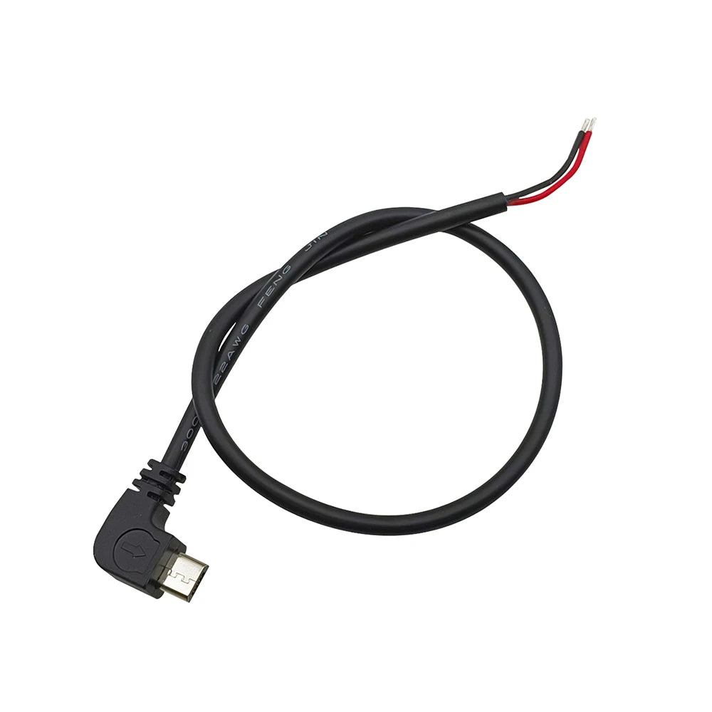 1/5Pcs Right Angle 2Pin 4Pin Wire USB Type C/Micro USB Male Plug Power Supply Charger Connector DIY Repair Cable 0.25m 0.3m 1m