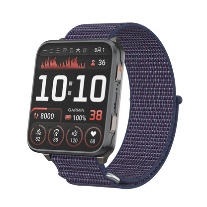 For Garmin Venu X1 Watch Strap Nylon Two-Section Wristband Smart Breathable Metal Mid-Ring Loop Replacement Watch Strap