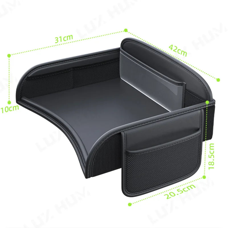 Car Rear Seat Tray for Child Safety Seat Waterproof Baby Travel Table Board Desk Organizers Child Cartoon Storage Toy Holder
