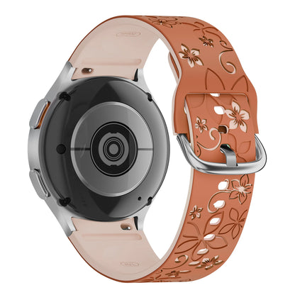 Silicone Band for Samsung Galaxy Watch 7 6 5 4 FE/5Pro 45mm No Gaps Sport Correa Engraved Galaxy Watch6 Classic 43mm 47mm Strap