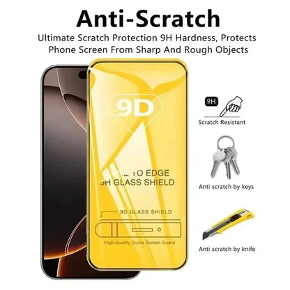 1-5PCS 9D Full Cover Tempered Glass For iPhone 17 16 15 11 12 13 14 18 Pro Max 16E Screen Protector For iPhone 13 Mini XR XS Max