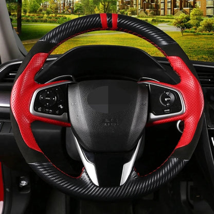 Car Steering Wheel Cover Non-slip Carbon Fiber Suede Braid For Honda Civic 10 2016-2021 CR-V CRV 2017-2021 Clarity 2018-2021