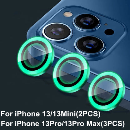 Luminous Ceramic Camera Protector Film For iPhone 18 17 16 13 12 11 14 15 Pro Max Plus Mini Lens Ring Tempered Glass Glowing Cap
