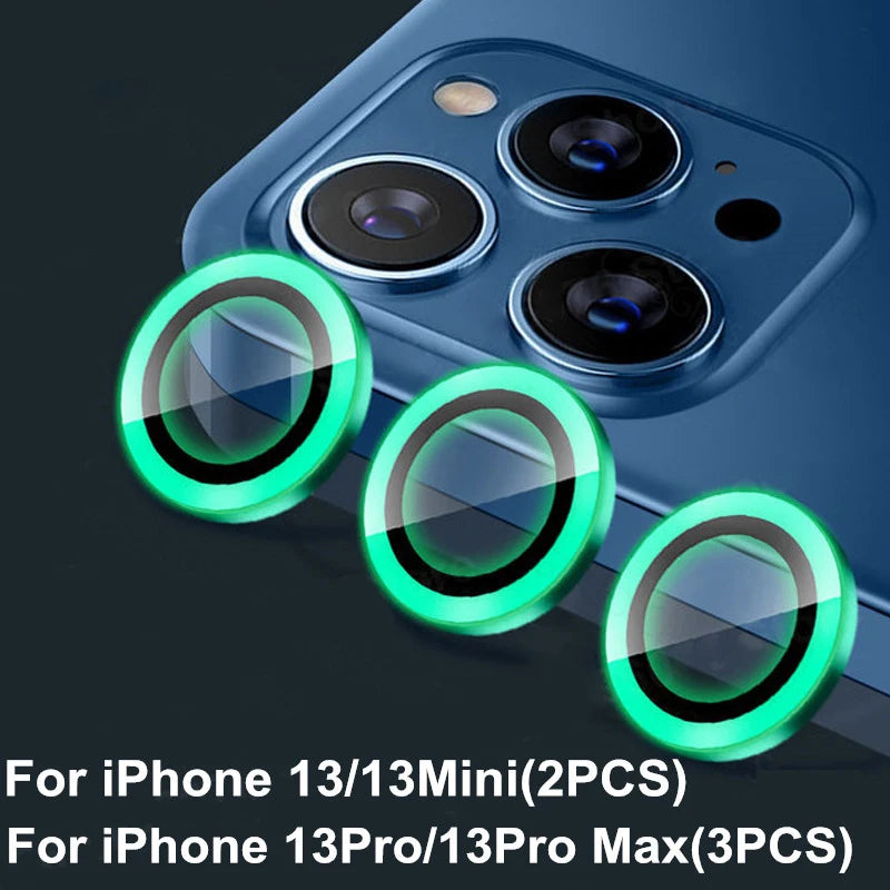 Luminous Ceramic Camera Protector Film For iPhone 18 17 16 13 12 11 14 15 Pro Max Plus Mini Lens Ring Tempered Glass Glowing Cap