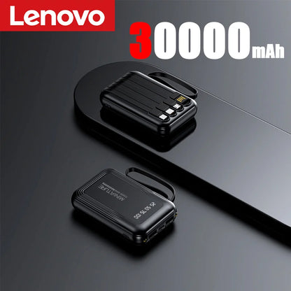 Lenovo Mini 500000mah Powerbank Super Fast Charging Led Digital Display 4 In 1 Built In Cables Power Bank For Iphone Samsung