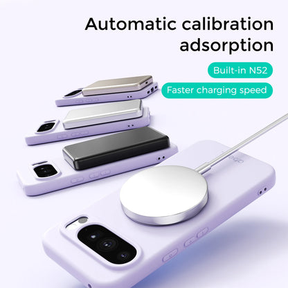 For Google Pixel 11 10 9 Pro XL 10a 9a Phone Case 360° Rotate Magnetic Holder Luxury Skin Friendly Feel Silicone Stand Covers