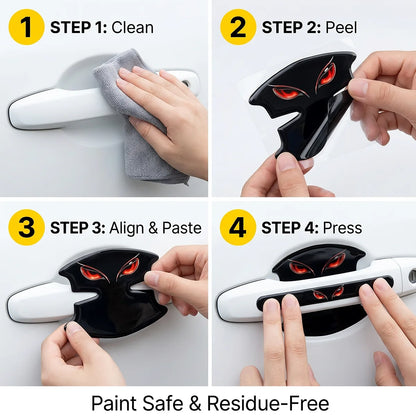 8Pcs Universal Car Door Handle Bowl Anti-Scratch Stickers Evil Eye Pattern Protector Decals For Sedan SUV Pickup Auto Accessorie