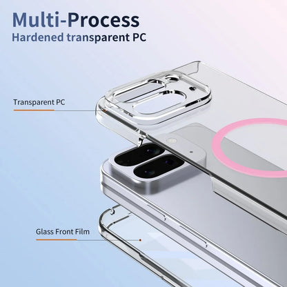 Magnet Adsorption with Tempered Glass Protector Case for Google Pixe 10 Pro Fold for Magsafe Wireless Charging Shockproof Cover