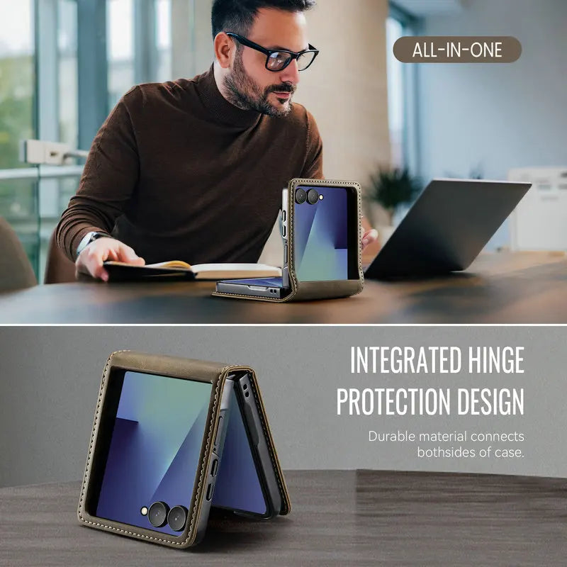 For Samsung Galaxy Z Flip 8 5G 2026 Luxury Case Classic Book Funda Samsung Z Flip 7 Case Phone Galaxy ZFlip 8 Flip7 Leather Etui