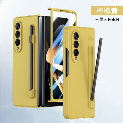With Pen Slot Skin Feel Phone Case for Samsung Z Fold 8 Ultra 7 6 5 4 3 Hard PC Shockproof Protection Cover for Galaxy Fold8Wide