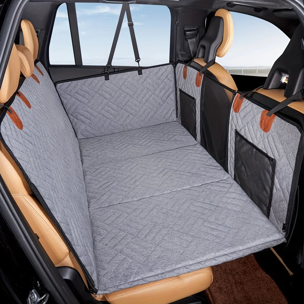 Hammock-Style Portable Back Seat Cover: Waterproof & Scratch-Proof Pet Car Seat Protector - Anti-Slip Fabric with Soft Padding