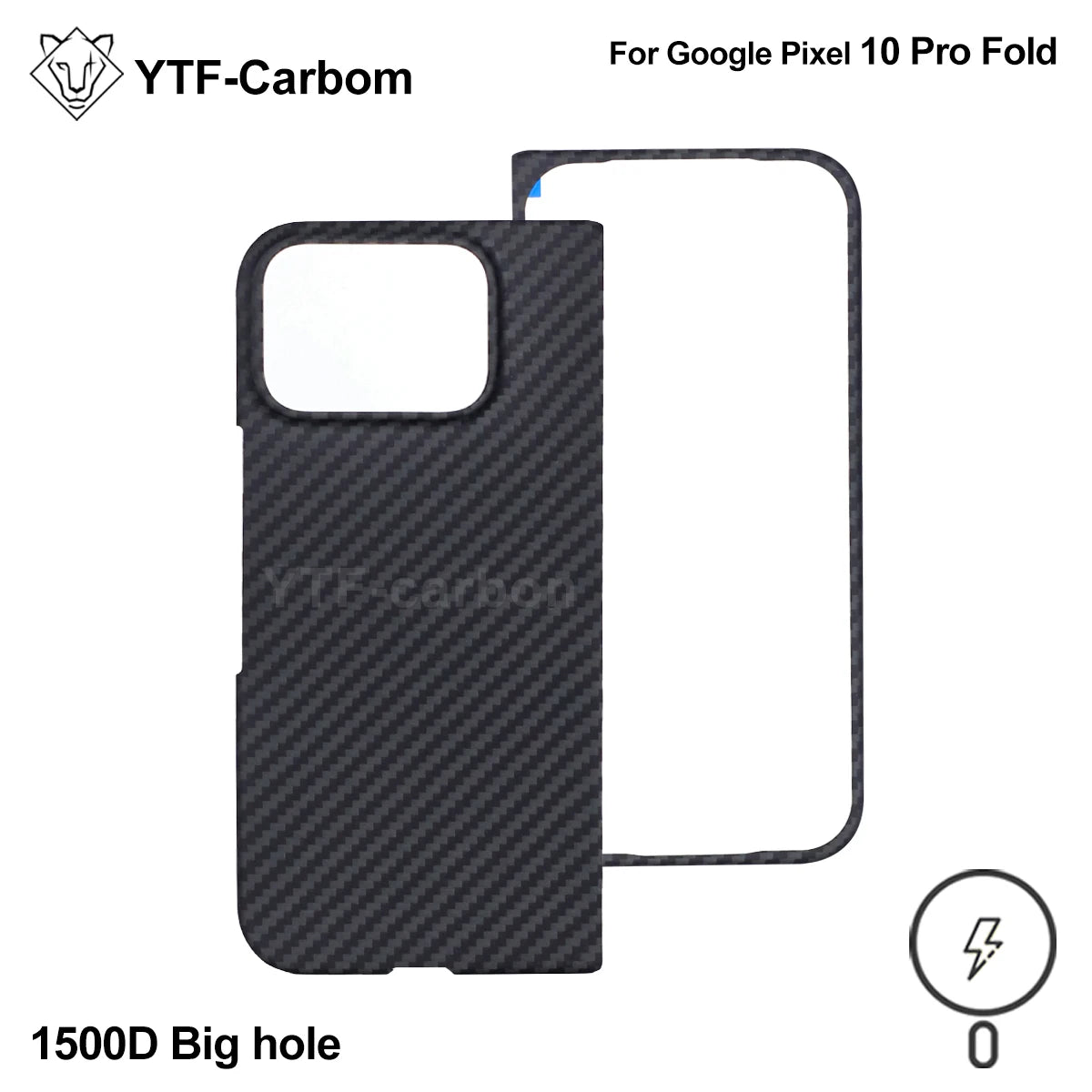 YTF-Carbon New Style for Google Pixel 9/10 Pro Fold Kevlar Carbon Fiber Hinge Protection Cover Ultrathin 11 Pro Fold Phone Case