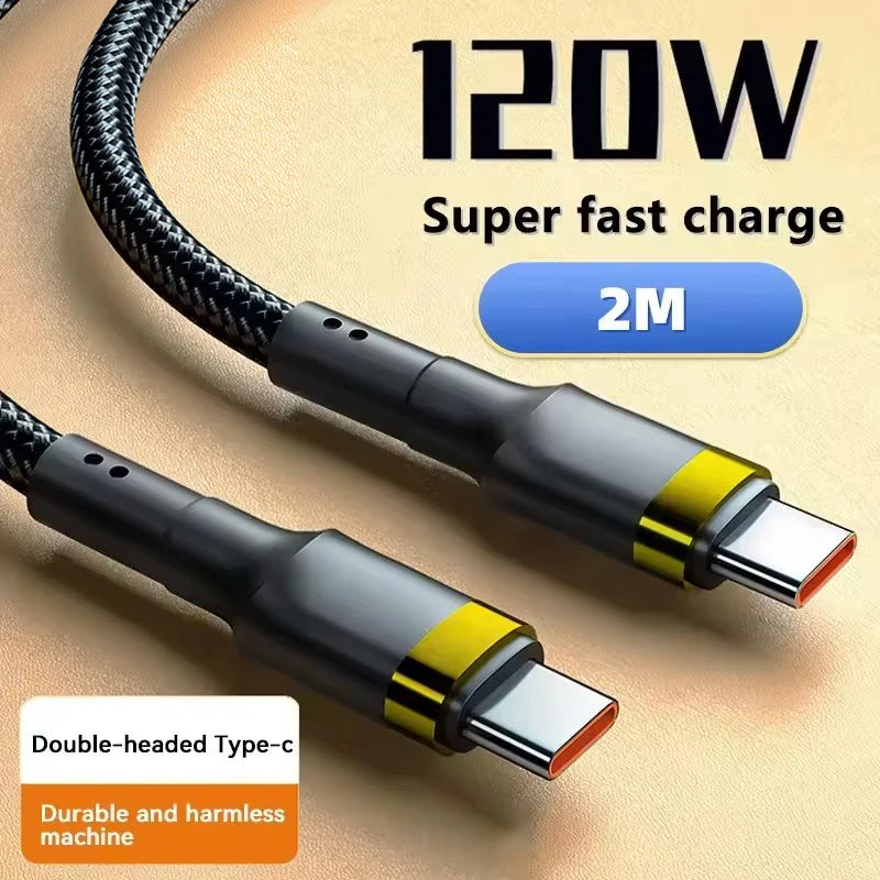 120W Fast Charge Cable  PD Quick Charging High Quality USB C TO USB Type C Cable For iPhone Xiaomi 17 Plus Pro Max Samsung S24