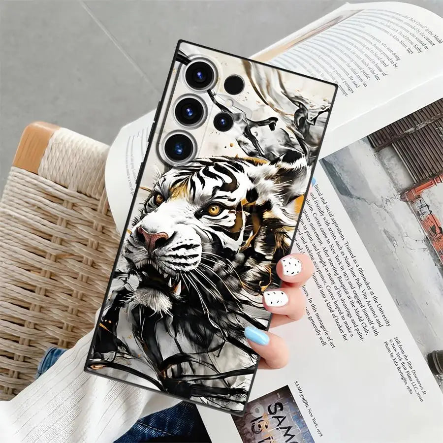 Cool Tiger Funda Phone Cover Case for Samsung Galaxy S26 Ultra S24 S21 FE S25 Plus S23 S20 Ultra S10 S9 Note 20 8 9 10