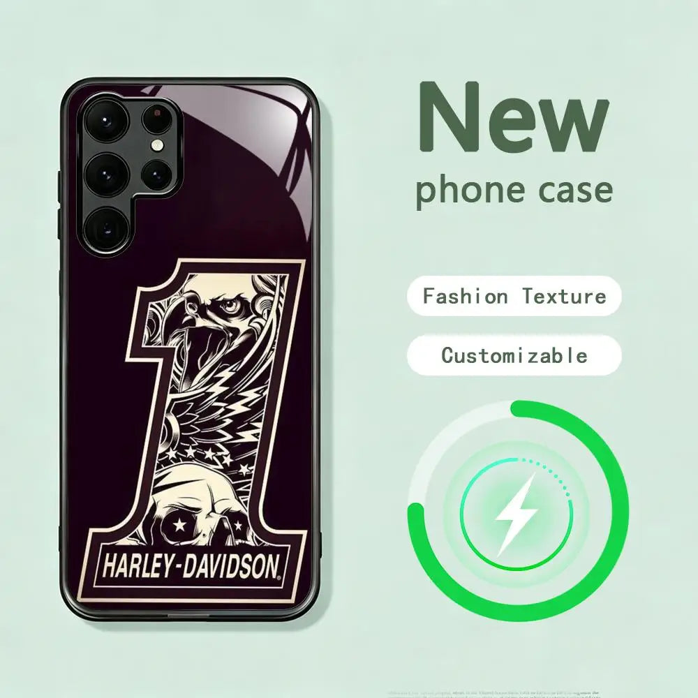 HOT Cool Brand HD-HARLEYES Phone Case For Samsung S26 S25 S24 S23 S22 S21 S20 Plus Ultra Note20 Glass Magnetic Case