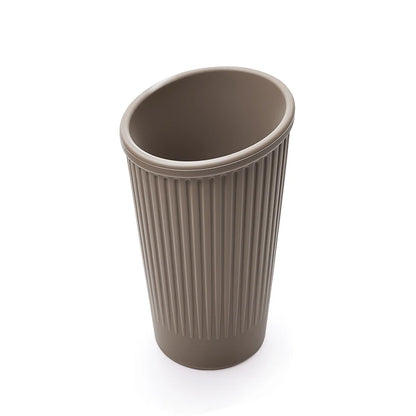 New Vertical Striped Silicone Car Trash Cup & Storage Bucket No Installation Needed Portable Waste Holder for All Auto Models