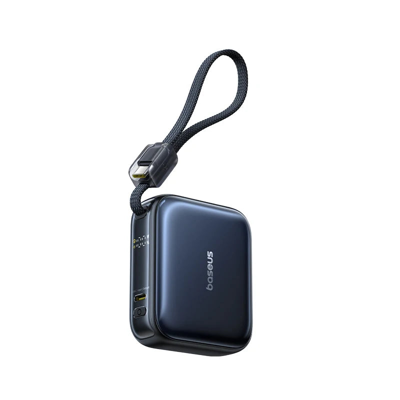 Baseus 45W Mini Power Bank 10000mAh Built-In USB-C Cable Pocket-Sized Smaller Fast Charge Portable For iPhone 18 17 Samsung S26