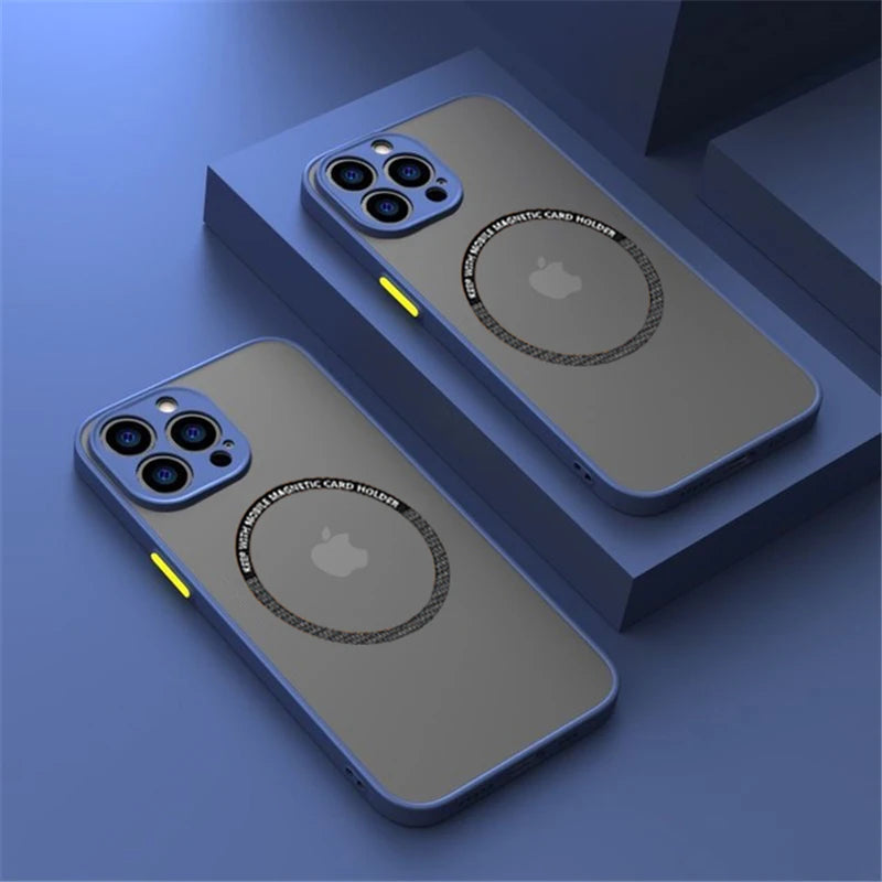 Luxury Magnetic Matte PC Case For Magsafe iPhone 16e 16 15 14ProMax 13 12 Mini 11 Pro Max 15 14 Plus Wireless Charge Phone Cover