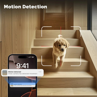 WiFi Indoor Smart Camera 8MP 2 Screen 2 Lens Color Night Vision Cameras Motion Detection Baby Monitor Two-Way Audio Pet CCTV Cam