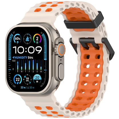 Ocean strap For Apple Watch Ultra 2 Band 49mm 46mm 45mm 44mm Two-Tone Sports Silicone Bracelet iWatch series 10 9 8 7 6 SE band