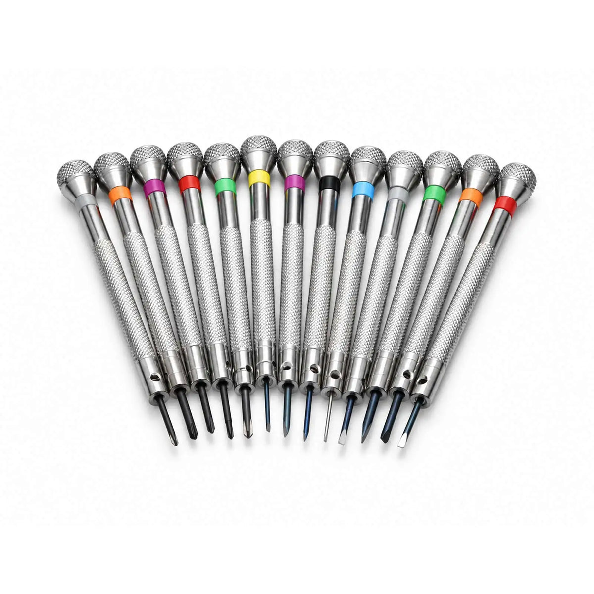 13PCS 0.6-2.0mm Watch Screwdriver Metal Set Slotted Cross Screwdrivers Kit for Watchmakers Watch Repair Tools
