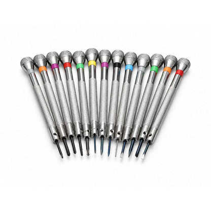 13PCS 0.6-2.0mm Watch Screwdriver Metal Set Slotted Cross Screwdrivers Kit for Watchmakers Watch Repair Tools
