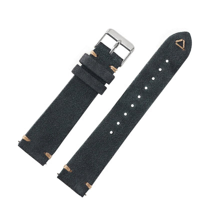 Suede Leather Watch Strap 18mm 19mm 20mm 21mm 22mm 24mm Grey Vintage Band Replacement Wristband Handmade Stitching Watchband