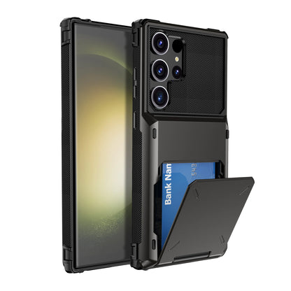 Flip Cards Solt Wallet PC Case For Samsung Galaxy S24 Ultra S23 Plus S22 S21 A15 A25 A35 A55 5G A16 A06 Armor Funda Stand Cover