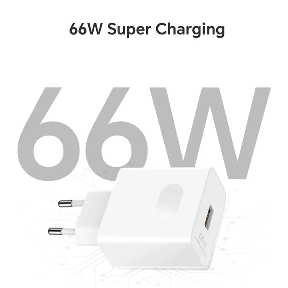 66W Super Fast USB Charger For Huawei Mate 40 50 P50 P60 Nova 10 Honor 90 100 X8b Magic 5 Lite 6 Pro Type C Charging 6A Cable 1m