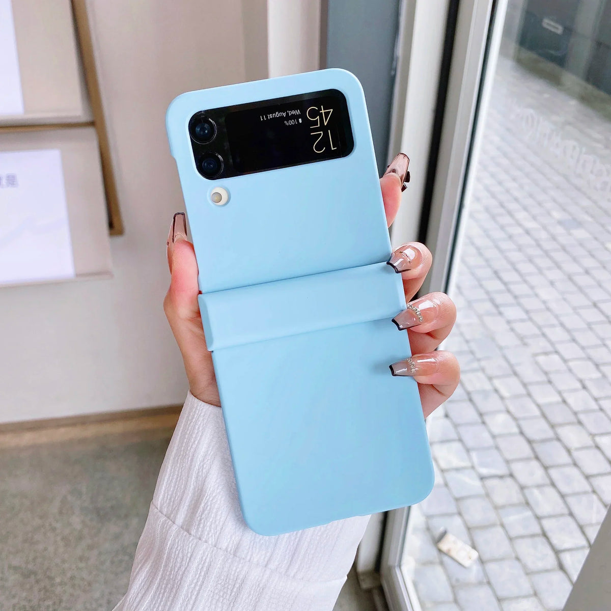 Luxury Ultra Slim Hard Folding Phone Case for Samsung Galaxy Z Flip 8 7 FE 6 5 4 3 Shockproof Foldable Skin Feel Protector Cover