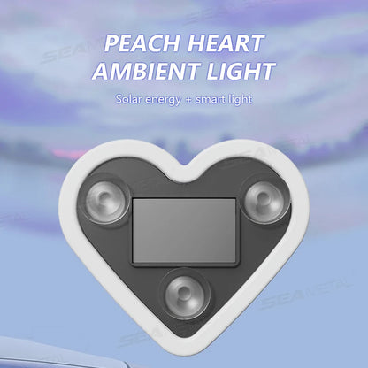 SEAMETAL Universal Car Solar Heart-shaped Light Car Window LED Peach Heart Atmosphere Lamp for Car Exterior Interior Decoration