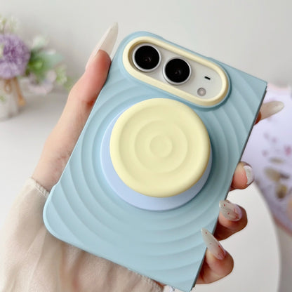 Case For Apple iPhone Duo For Foldable iPhone Duo For Magsafe With  Magnetic Ring Ripples Stand Luxury Silicone Ripples Cover