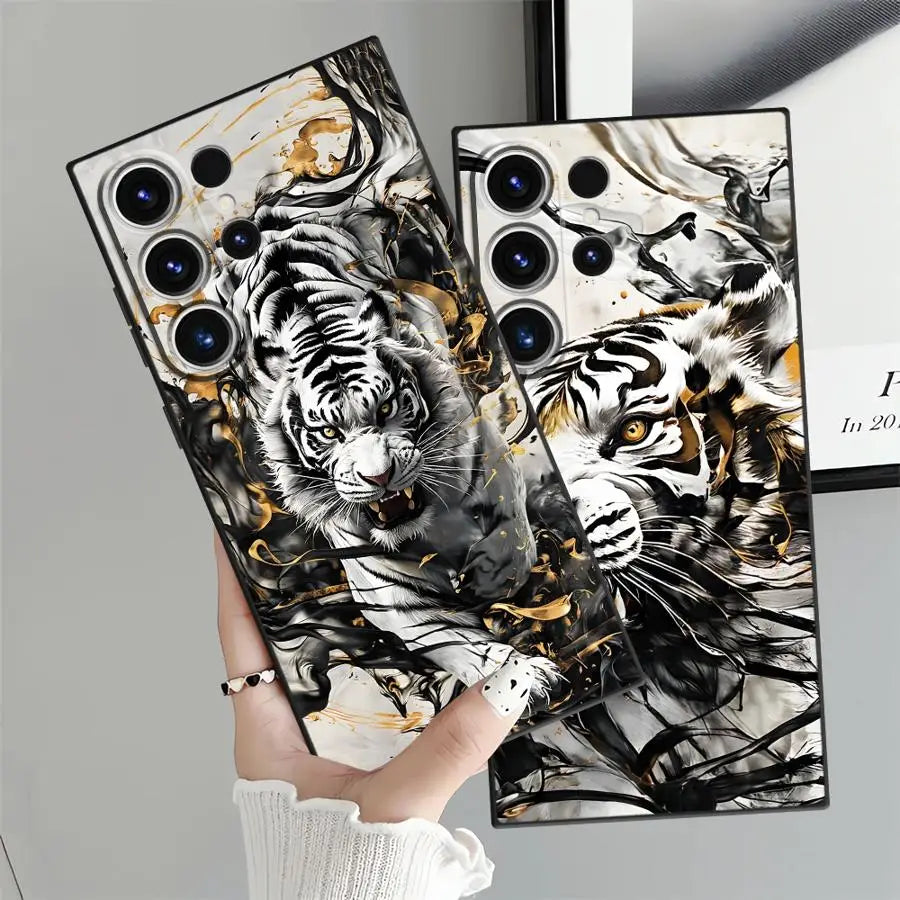 Cool Tiger Funda Phone Cover Case for Samsung Galaxy S26 Ultra S24 S21 FE S25 Plus S23 S20 Ultra S10 S9 Note 20 8 9 10