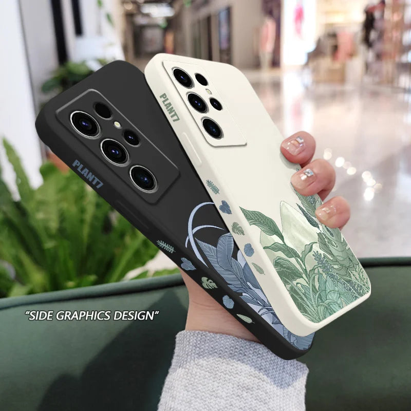 Forest Plant Phone Case For Samsung Galaxy S25 S24 S23 S22 S21 S20 S10 S10E Ultra Plus FE Note 20 Ultra 10 Plus Cover