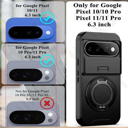 Case for Google Pixel 11 10 9 Pro XL PC Hrad Matte Black Case with Slide Camera Protection Protective Case Anti-Shock Cover