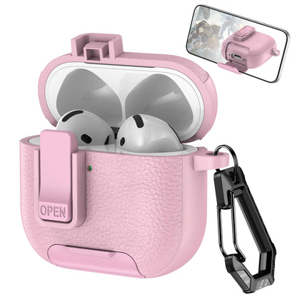with Carabiner Lock Phone Stand Protective Case for Airpods 4 3 2 1 Pro Cover Cases Shockproof Sleeve for Airpods Pro 1 2 3 4th
