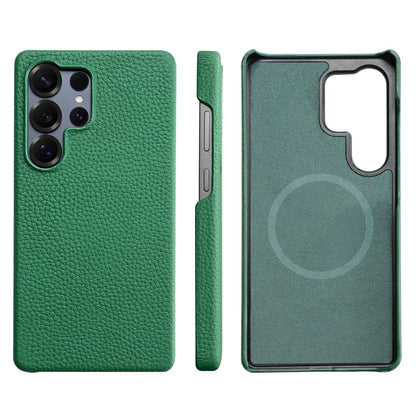 for Magsafe Case for Samsung Galaxy S26 S24 S25 Ultra Plus Natural Cowhide Leather Magnetic Protector Luxury Phone Back Cover