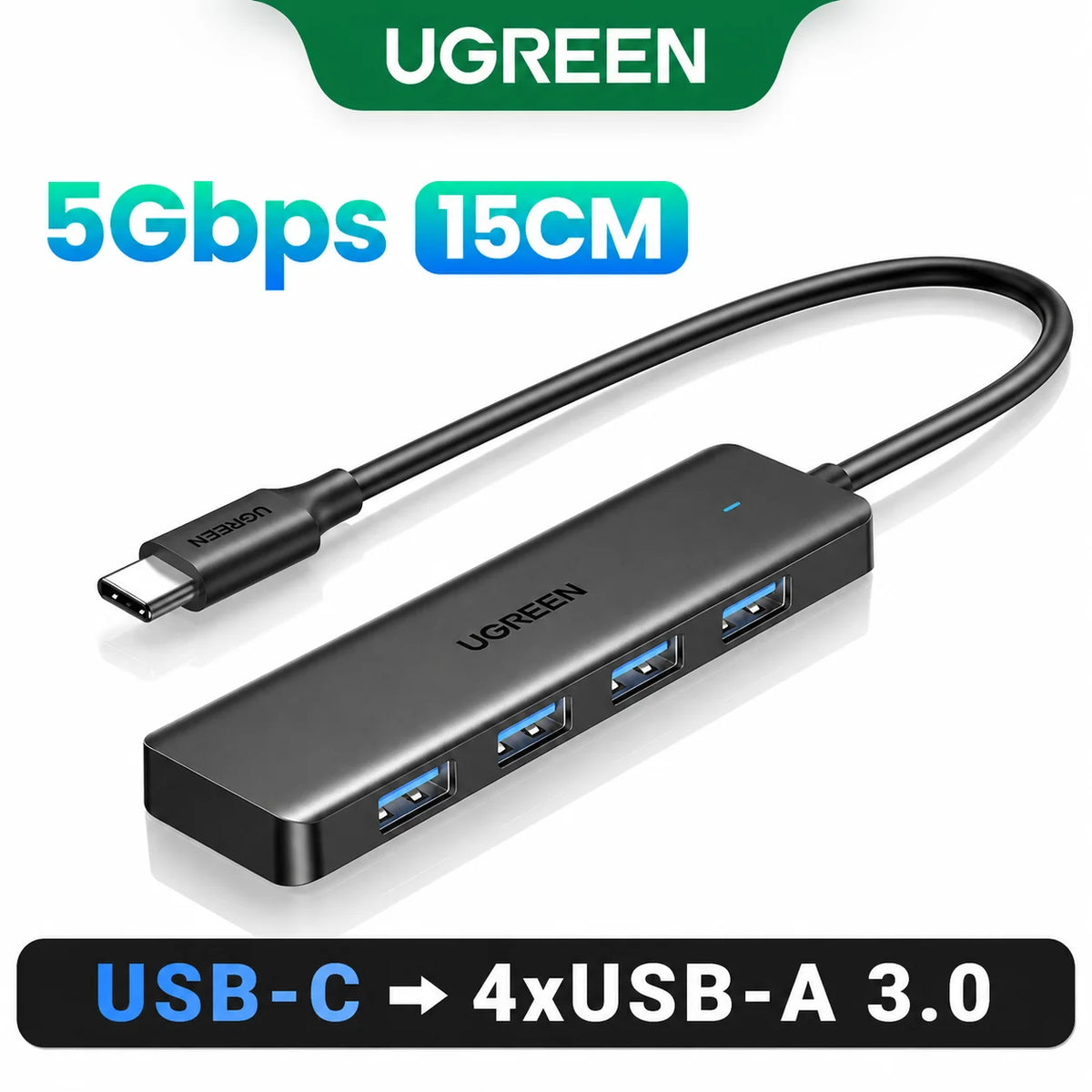 UGREEN USB 3.0 HUB 4 Ports USB-C HUB Slim for Mouse Keyboard Compatible with MacBook Pro Air Laptop Desktop PC Xbox PS5 Splitter