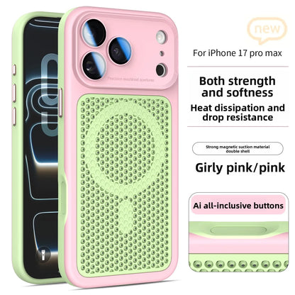 Magnetic Heat Dissipation Anti Drop Case for iPhone 17 Pro Max 16 15 14 13 12 Equipped with Lens Film for Magsafe Slim Fit Cover